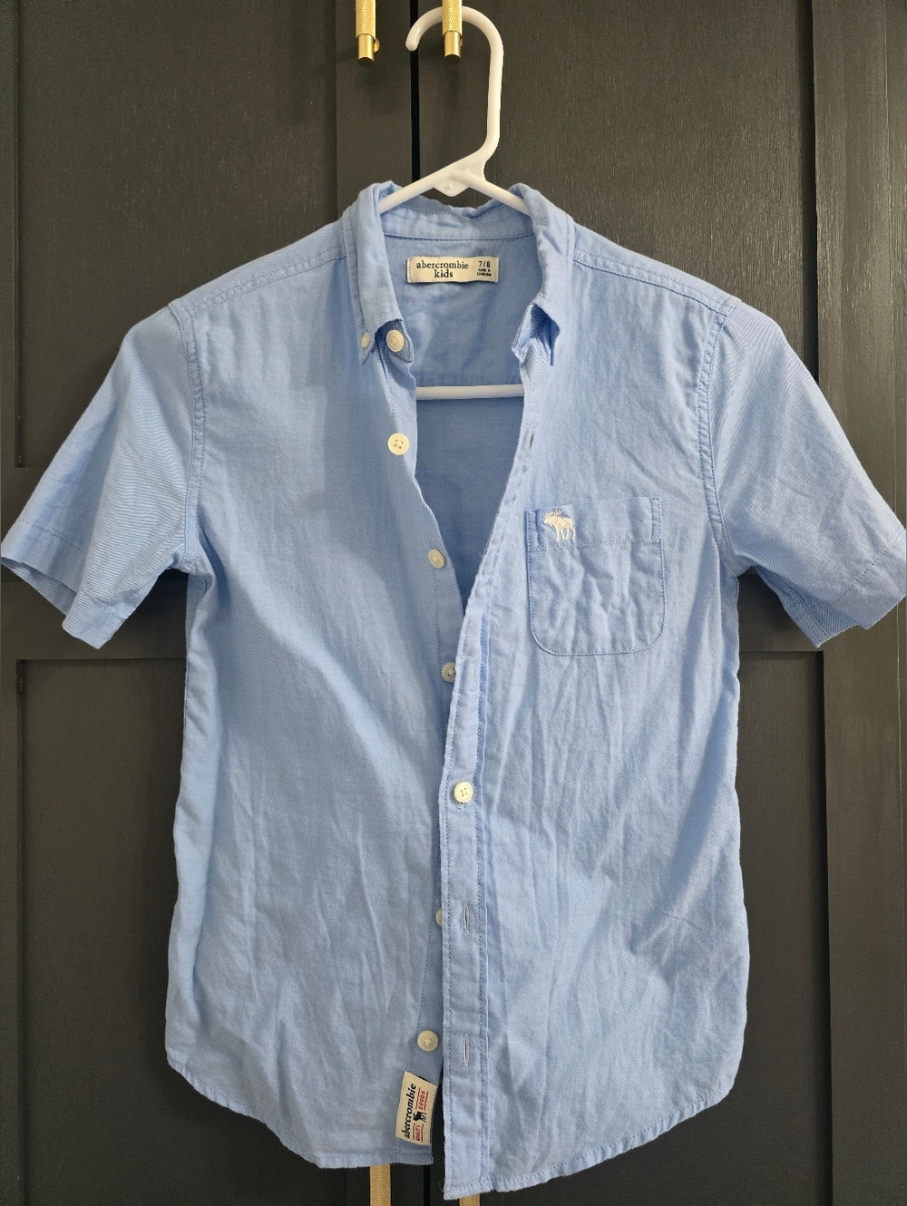 Abercrombie Kids Light Blue Short-Sleeve Button-Down Shirt